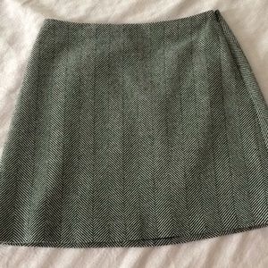 Wool herringbone skirt